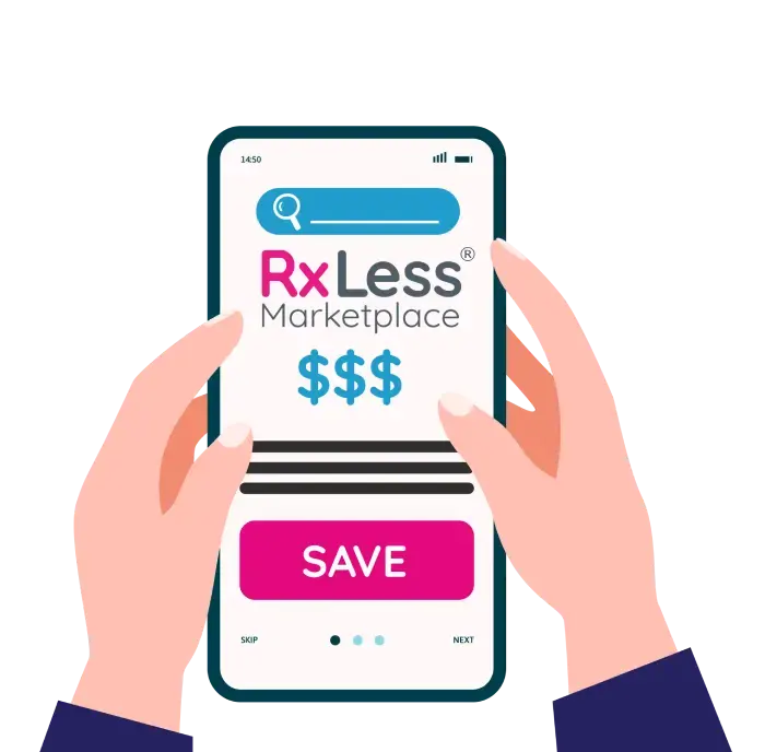illustration of rxless marketplace app