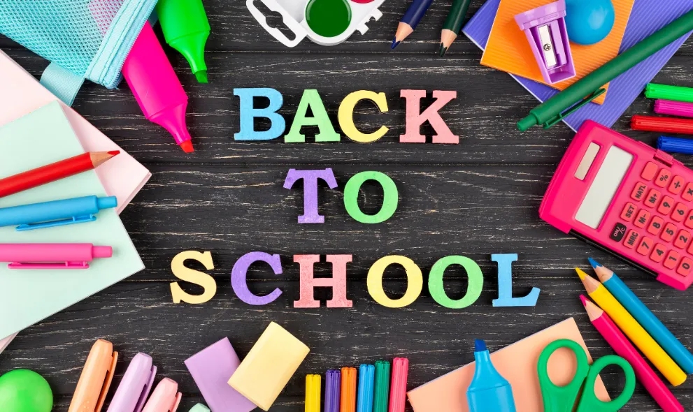 Back to School background with school supplies