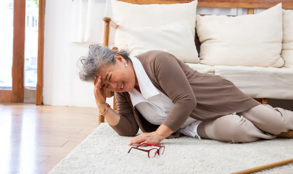 Elderly woman having a stroke