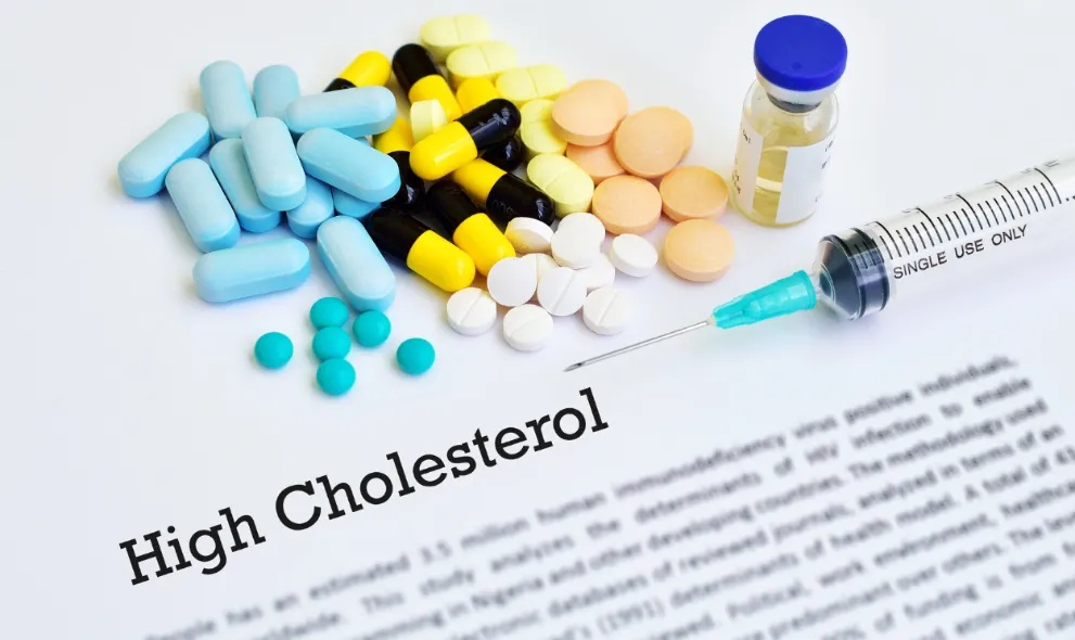 Various cholesterol lowering medications over document