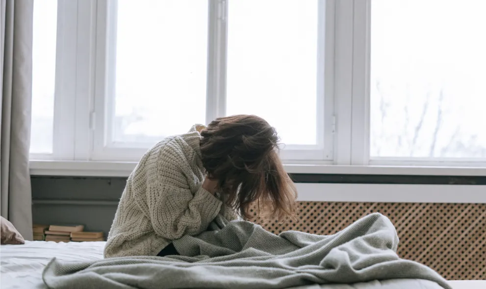 Woman recovering from a seizure